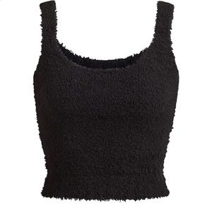 SKIMS Cozy Knit Cropped Tank Top ONYX
